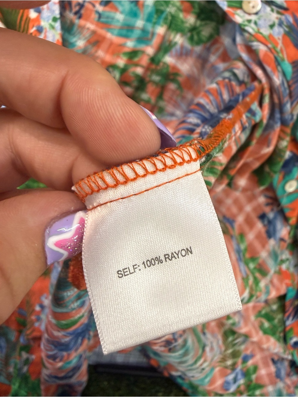Jane & Delancey Orange Tropical Print Button Down Cardigan Duster Blouse 1X - Picture 6 of 7